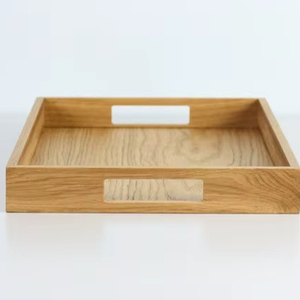 Plateau de service en bois d'acacia poli écologique, forme ronde, décoration d'intérieur et utilisation en restaurant, fabriqué en Inde - Product Image 1