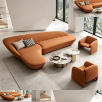 Ensemble de canapés en cuir italien moderne et minimaliste pour bureaux, réceptions d'entreprise, hôtels, hôpitaux, espaces résidentiels, salles de séjour