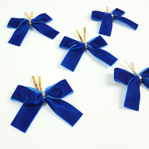 Fábrica pronta para enviar Pre-handmade Pretty Blue Color Velvet <span class=keywords><strong>Ribbon</strong></span> Bow para Candy Gift Packing - Product Image 2