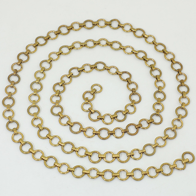 Copper Chain for Jewelry Making Raw Copper Textured Round Link Necklace Chain Findings DIY Craft Supplies Fashion Accessories