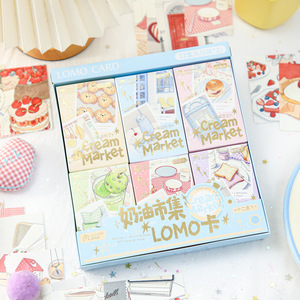28 cartes postales par paquet, série Cream Market, décorations de journal illustrées de style coréen, souvenirs et messages pour <span class=keywords><strong>étudiant</strong></span>s - Product Image 4