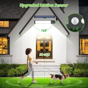 Lampada Solare <span class=keywords><strong>da</strong></span> Parete a 2 Luci con Sensore di Movimento, Cavo di Prolunga 5M, Ricarica USB, per Interni ed Esterni, Garage, Giardino, Emergenze - Product Image 5