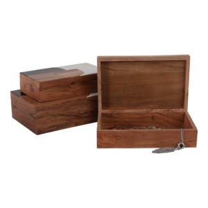 Set di Scatole Decorative Moderne in Legno con Coperchio per Gioielli e Oggetti Preziosi, Organizzatore per la Casa in Stile Rustico - Product Image 2