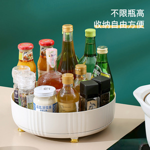 Plateau de rangement rond vert taille L sans couvercle, plateau à fruits rotatif pour la cuisine, porte-épices multifonctionnel - Product Image 4