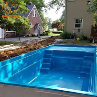 Chinesischer Garten-Familien-Swim-Spa-Pool und Whirlpool, modularer Fiberglas-Einbaupool für Erwachsene