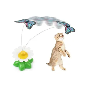 Batería de alambre interactivo móvil electrónica, juguete eléctrico para gatos, mariposa giratoria, palo divertido para gatos