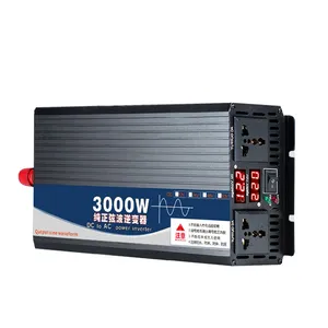 Inverter mikro gelombang sinus murni, konverter Inverter mobil hibrida daya Off Grid Dc 12/24V ke Ac 110V