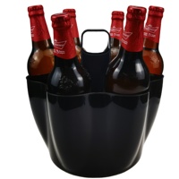 Bac à boissons glacée en plastique avec logo personnalisé, seau en plastique, 1 pièce