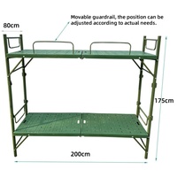 Lit superposé pliant portable en acier 800, simple ou double, moderne et combinable, pour extérieur, intérieur, hôpital, salon