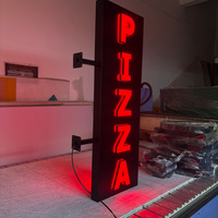Enseigne lumineuse LED verticale mini pour pizza, à fixer au mur, pour la publicité extérieure des restaurants