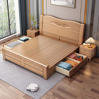 Lit superposé double en bois massif moderne et simple avec rangement réglable, vente directe d'usine, couleur bois, pour chambres d'hôtel et d'appartement