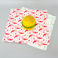 Papier d'emballage pour hamburgers, sandwichs, résistant à la graisse, avec logo personnalisé imprimé, qualité alimentaire