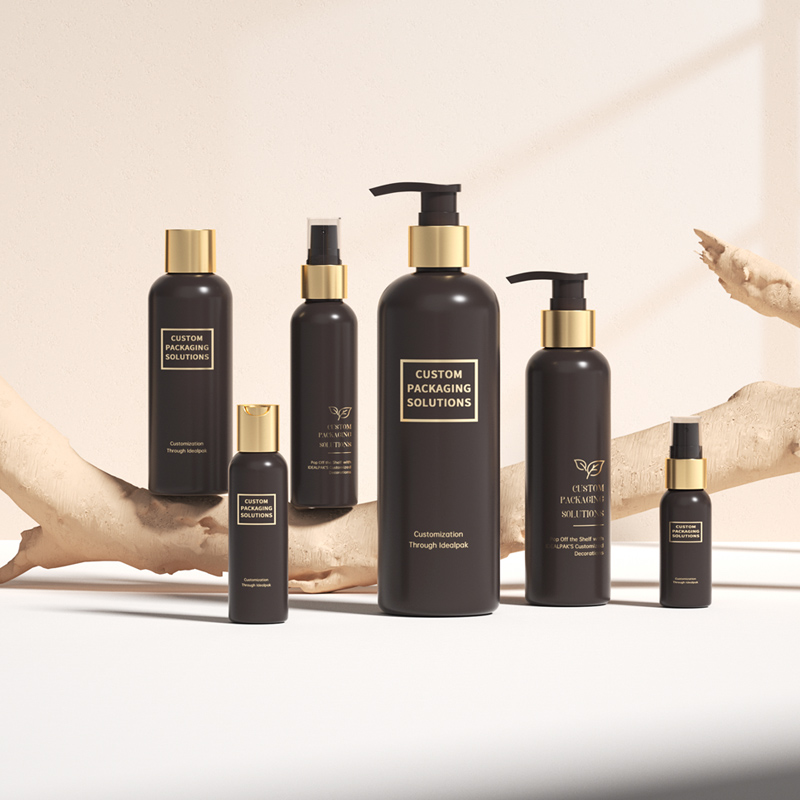 shampoo and conditioner bottles black and gold