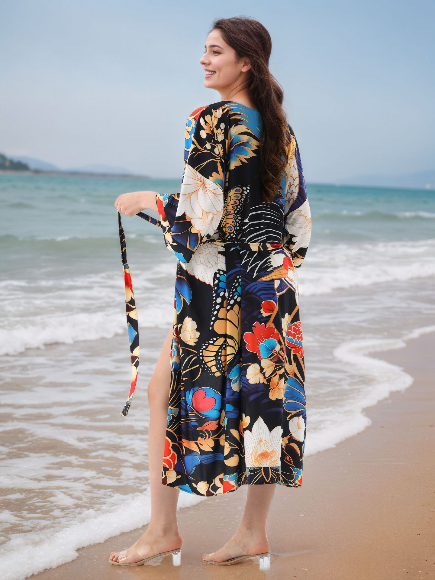 casual beach dresses for women Women Casual Crewneck Short Sleeve Pockets Swing T-Shirt Dress
