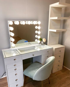 Coiffeuse avec miroir LED et tiroirs pour chambre à coucher, haute qualité, fabriquée en panneaux de mélamine OSB, pas en panneaux de particules bon marché - Product Image 3