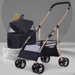 Poussette pour animaux de compagnie EUR PET avec panier de couchage indépendant détachable, pliable, avec siège auto pour les voyages en <span class=keywords><strong>voiture</strong></span> et l'extérieur - Product Image 6