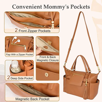Mode Mami Wechsel-Nappy-Tasche Reisetusche Leder Baby Windel-Tote-Tasche Damen Crossbody-Schultertaschen