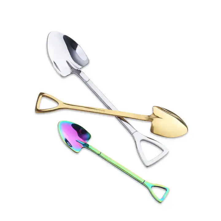Fruit Fork Retro Cute Square Head Spoon Kitchen Gadget Stainless