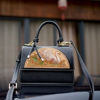 Escargot été dame carré en cuir véritable bandoulière sac à bandoulière animaux imprime fleurs antivol boucle à cliquet pour les femmes