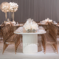Pieds de table ovales de style romain en crème moderne, design 2023, pour tables de mariage