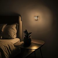 Veilleuse LED en forme de cœur, lumière ambiante enfichable avec capteur de contrôle, luminaire pour chambre et salle de bain