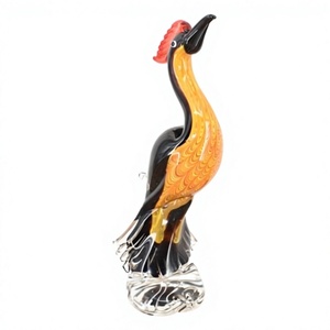 Figurines de canards mandarins en verre soufflé, paire, faites à la main, ornement animalier, Art déco, décoration de table, décoration intérieure - Product Image 1