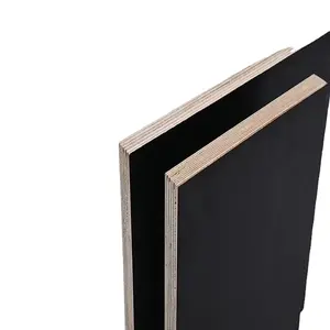 China 4*8 feet black film faced plywood engineering site sheet bridge wood laminate board for Construction