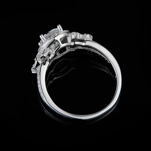 Anillo de Compromiso de Diamante Cultivado en Laboratorio SGARIT, 1 Quilate, Certificado IGI, Joyería de Platino, Anillo de Boda de Dos Piezas - Product Image 3