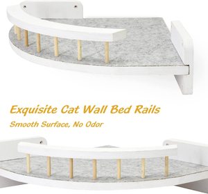 Hamaca ecológica para gatos, poste rascador colgante de pared, estructura de escalada de madera maciza, cama de sisal - Product Image 3