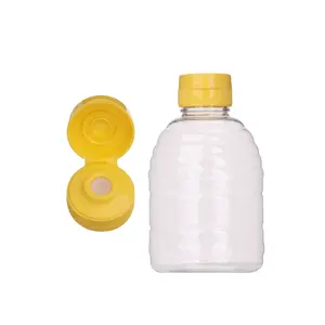 250ml BPA Free Food Grade Honey Plastic Packaging Sauce Squeeze bottle with silicone valve filp cap 8oz clear pet plastic bottle