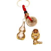 Porte-clés Feng Shui en laiton de style chinois personnalisé en gros avec pièce de monnaie antique pour clés de voiture, décoration de sac, cadeau promotionnel