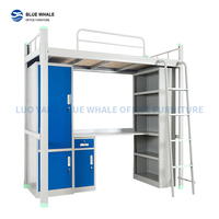 Lit superposé en peluche pour adultes, avec bureau, dortoir, style Loft