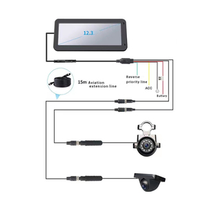 Caméra de recul numérique sans fil Firecore HX-123 12,3 pouces avec écran LCD, prise en charge DVD/<span class=keywords><strong>CD</strong></span>/DV/TV/GPS, 1080P-720P, 12-24V - Product Image 5
