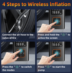 ชุดอุปกรณ์เติมลมยางดิจิตอลแบบพกพาอเนกประสงค์พลาสติกน้ำหนักเบาพร้อมเครื่องวัดแรงดันลมยาง ไฟฉุกเฉิน <span class=keywords><strong>ม</strong></span>อเตอร์ 60W ระบบปิดอัตโน<span class=keywords><strong>ม</strong></span>ัติ - Product Image 4