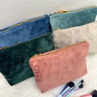 Pochette de maquillage en velours personnalisée, trousse d'accessoires de beauté, sac de voyage avec fermeture éclair