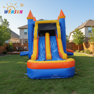 WINSUN Château gonflable avec trampoline, certifié CE, sans plomb, imperméable, personnalisable, facile à installer, combo château de saut avec toboggan pour enfants - Product Image 1