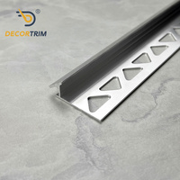DECORTRIM - Perfil de Aluminio Bifacial para Alfombras con Barra Antideslizante para Transición de Baldosas a Alfombras y Unión de Pisos sin Juntas