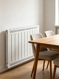 <span class=keywords><strong>Radiateur</strong></span> à panneaux ventilés blancs, <span class=keywords><strong>chauffage</strong></span> <span class=keywords><strong>central</strong></span> horizontal moderne pour la salle à manger et le salon - Product Image 1