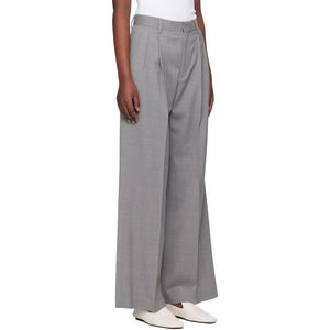 Nuovo abito di tendenza da donna <span class=keywords><strong>pantaloni</strong></span> <span class=keywords><strong>larghi</strong></span> <span class=keywords><strong>larghi</strong></span> <span class=keywords><strong>pantaloni</strong></span> di lana a vita alta <span class=keywords><strong>grigi</strong></span> <span class=keywords><strong>pantaloni</strong></span> da ufficio plissettati da donna - Product Image 2
