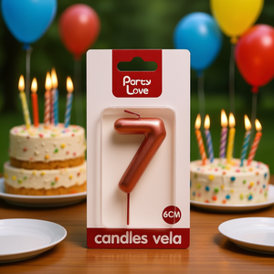Bougie d'anniversaire Vela, numéro 7, 6 cm, pour fête d'amour - Product Image 3