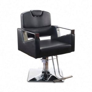 Suministro de fábrica Venta caliente Respaldo ajustable Superficie fácil de limpiar Peluquería <span class=keywords><strong>Estilo</strong></span> Silla de salón negra - Product Image 2