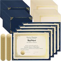Kit de papier rectangulaire personnalisé pour certificats, porte-diplômes simple face avec bordure dorée, 8,5x11, couvertures de certificats à estampage à chaud, sceaux de récompense