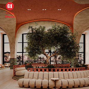 Diseño de Entrada de Hotel, Diseño de Área de Comedor Personalizada, Mostradores de Recepción Ecológicos de Alta Gama, Barra Artística con Iluminación LED - Product Image 4