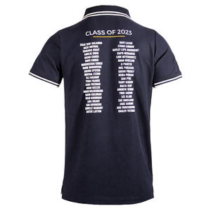 School <strong>Leaver</strong> Cotton Polo T-<strong>Shirt</strong> Breathable Knitted Uniforms with Custom Logo Embroidery Black Color - Product Image 2