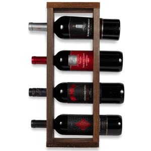 Estante de Pared para 4 Botellas Estilo Shabby Chic, 100% Madera de Pino, Decoración del Hogar Conveniente, Estante para Copas de Vino de Madera Más Vendido - Product Image 3