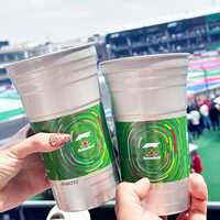 Vasos de Aluminio Portátiles Personalizados al por Mayor para Camping, Vasos de Aluminio Reciclables para Fiestas