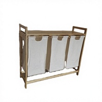Panier à linge pliable, panier à linge en bambou, organisateur de salle de bain avec tiroirs coulissants pour la salle de bain
