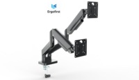 Support de bras double pour moniteur Ergofirst, blanc, 32 pouces, inclinaison à 90 degrés, en acier allié, nouveau support de bureau pour ordinateur