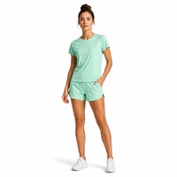 Ensemble T-shirt Raglan Vert Menthe et Short Athlétique Femme Deux Pièces Col Rond Ourlet Delfin Séchage Rapide Été Vente en Gros