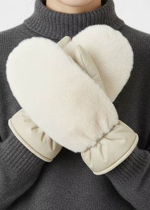 İskandinav Tarzı Kapitone Kısa Suni Kürk Eldivenler %100 Naylon Su Geçirmez Yalıtımlı Çevre Dostu Eldivenler Kalın Sıcak Kayak Bisikleti - Product Image 3